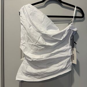 STAUD White Asymmetrical Women's Top